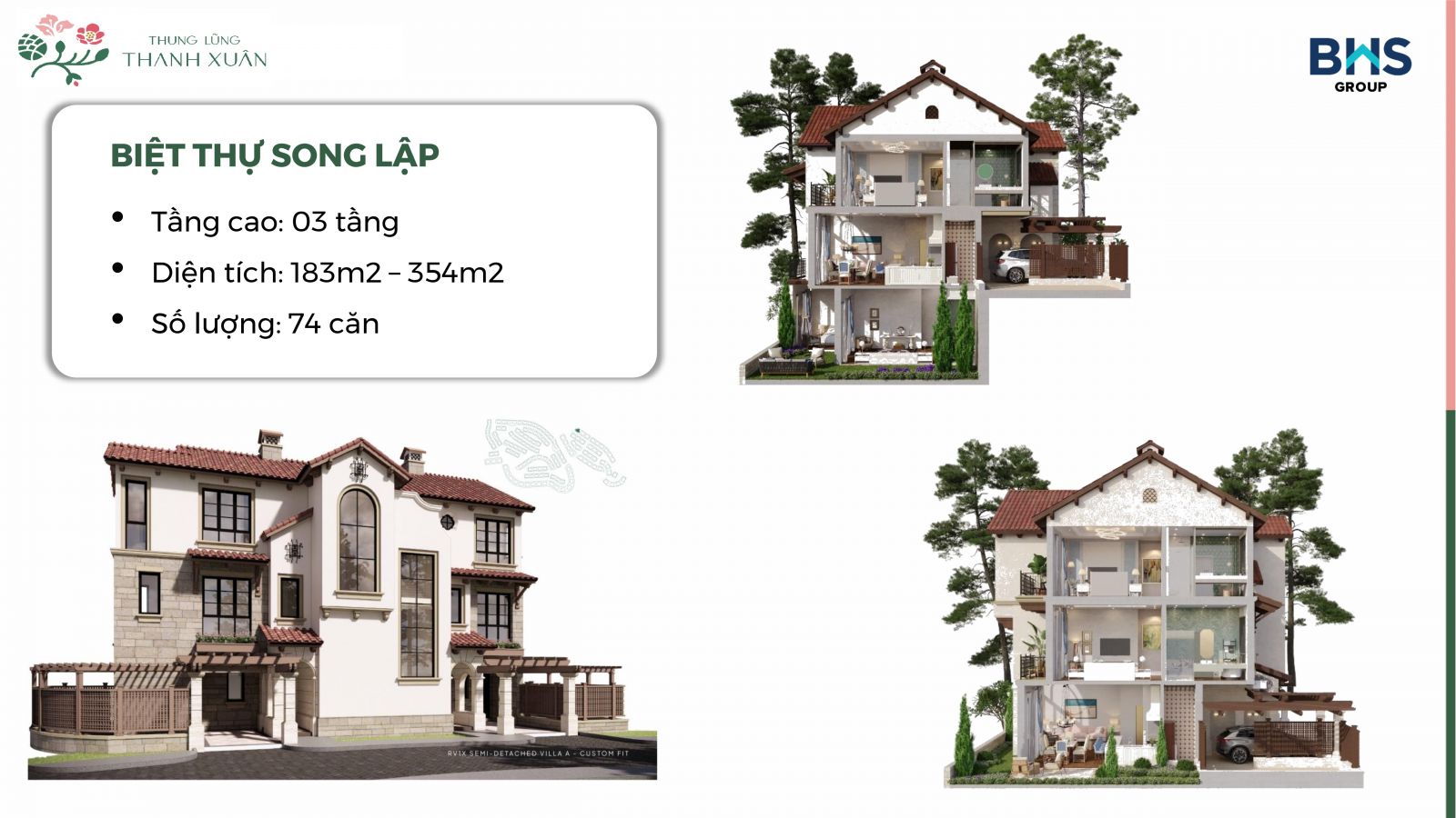 biệt thự song lập thung lũng thanh xuân